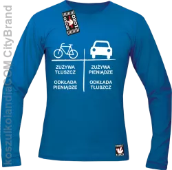 Auto-Rower Zużywa tłuszcz odkłada pieniądze - Longsleeve męski niebieski 