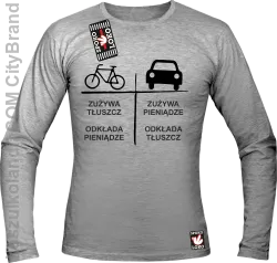 Auto-Rower Zużywa tłuszcz odkłada pieniądze - Longsleeve męski melanż 