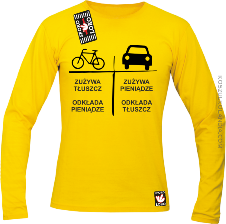 Auto-Rower Zużywa tłuszcz odkłada pieniądze - Longsleeve męski