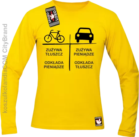 Auto-Rower Zużywa tłuszcz odkłada pieniądze - Longsleeve męski