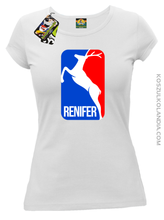 Renifer ala NBA - świąteczna koszulka damska