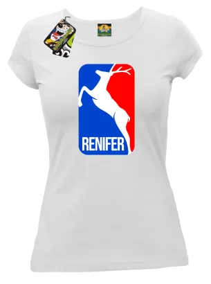 Renifer ala NBA - świąteczna koszulka damska