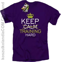 Keep Calm and TRAINING HARD - Koszulka męska fiolet 