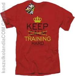 Keep Calm and TRAINING HARD - Koszulka męska czerwona 