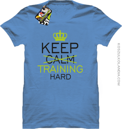 Keep Calm and TRAINING HARD - Koszulka męska błękit 