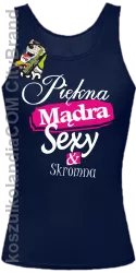 Piękna Mądra Skromna & Sexy - Top damski granatowy