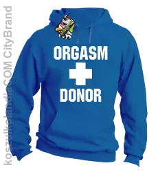 Orgasm Donor - Bluza męska z kapturem niebieska 