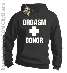 Orgasm Donor - Bluza męska z kapturem szara  