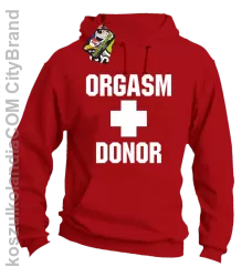 Orgasm Donor - Bluza męska z kapturem czerwona 