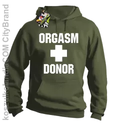 Orgasm Donor - Bluza męska z kapturem khaki 