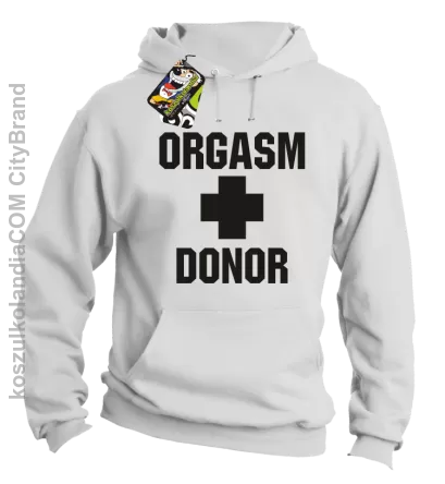 Orgasm Donor - Bluza męska z kapturem biała 