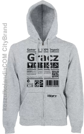 Gracz GAMER - bluza z kapturem na zamek 