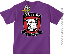 I Love My Pitbull -  Koszulka dziecięca fioletowa 