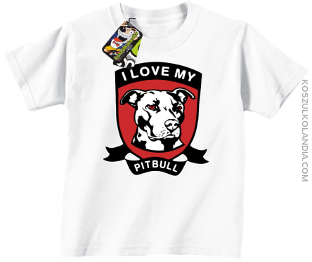 I Love My Pitbull -  Koszulka dziecięca biała 