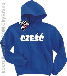 Cześć - dziecięca bluza z kapturem - niebieski