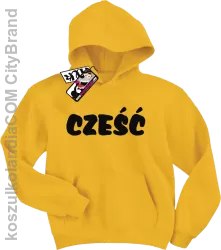 Cześć - dziecięca bluza z kapturem - żółty