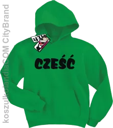 Cześć - dziecięca bluza z kapturem - zielony