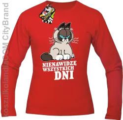 Nienawidzę wszystkich dni - Longsleeve męski czerwony 