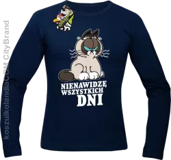 Nienawidzę wszystkich dni - Longsleeve męski granat 