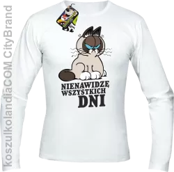 Nienawidzę wszystkich dni - Longsleeve męski biały 