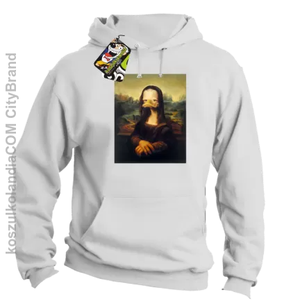 MonaLisa Mother Ducker - Bluza męska z kapturem biała 