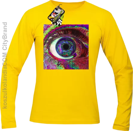 PSYCHODELIC EYE - Longsleeve męski żółty 