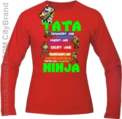 Tata Odważny jak Leonardo Żółwie NINJA Turtles - Longsleeve męski czerwony 