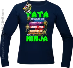 Tata Odważny jak Leonardo Żółwie NINJA Turtles - Longsleeve męski granat