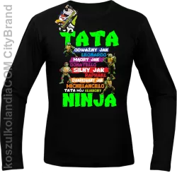 Tata Odważny jak Leonardo Żółwie NINJA Turtles - Longsleeve męski czarny 