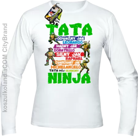 Tata Odważny jak Leonardo Żółwie NINJA Turtles - Longsleeve męski 