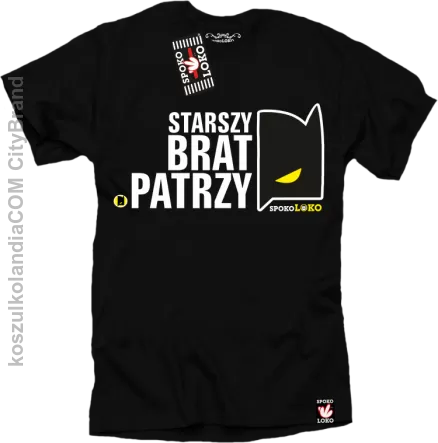 STARSZY BRAT PATRZY - Koszulka męska czarna 