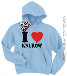 I love Knurów - bluza dziecięca z kapturem - błękitny
