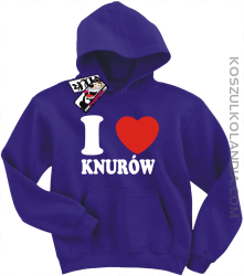 I love Knurów - bluza dziecięca z kapturem - fioletowy