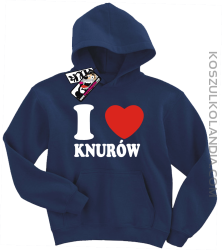 I love Knurów - bluza dziecięca z kapturem - granatowy