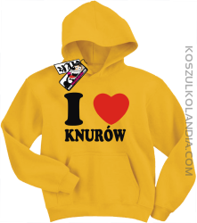I love Knurów - bluza dziecięca z kapturem - żółty