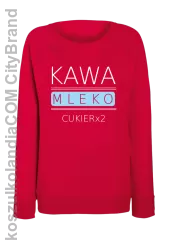 Kawa Mleko Cukier x 2 - Bluza damska standard bez kaptura czerwona