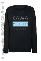 Kawa Mleko Cukier x 2 - Bluza damska standard bez kaptura czarna 