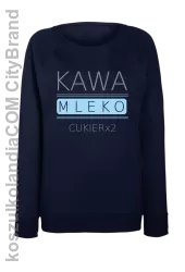 Kawa Mleko Cukier x 2 - Bluza damska standard bez kaptura granat