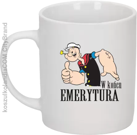 POPEYE w Końcu emerytura - Kubek ceramiczny biały 