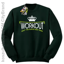 Workout shut the FUCKUP and train - Bluza męska standard bez kaptura butelkowa