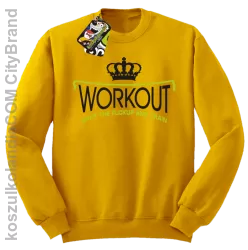 Workout shut the FUCKUP and train - Bluza męska standard bez kaptura żółta