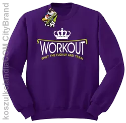 Workout shut the FUCKUP and train - Bluza męska standard bez kaptura fiolet 