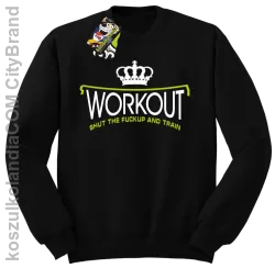 Workout shut the FUCKUP and train - Bluza męska standard bez kaptura czarna 