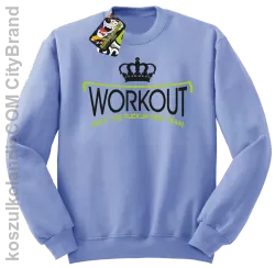 Workout shut the FUCKUP and train - Bluza męska standard bez kaptura błękit 