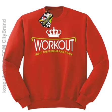 Workout shut the FUCKUP and train - Bluza męska standard bez kaptura czerwona 