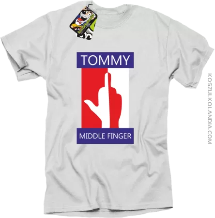 Tommy Middle Finger - Koszulka męska 