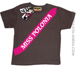 Miss Polonia - koszulka dziecięca - brązowy