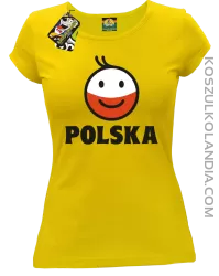 POLSKA Emotik dwukolorowy -koszulka damska żółta