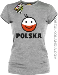 POLSKA Emotik dwukolorowy -koszulka damska melanż