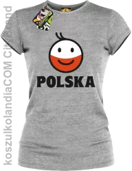 POLSKA Emotik dwukolorowy -koszulka damska melanż